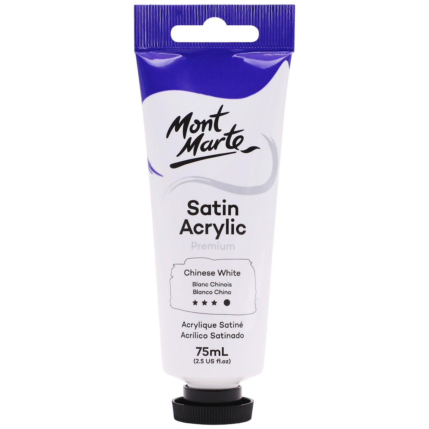 Mont Marte Satin Acrylic Paint 75ml Tube - Chinese White