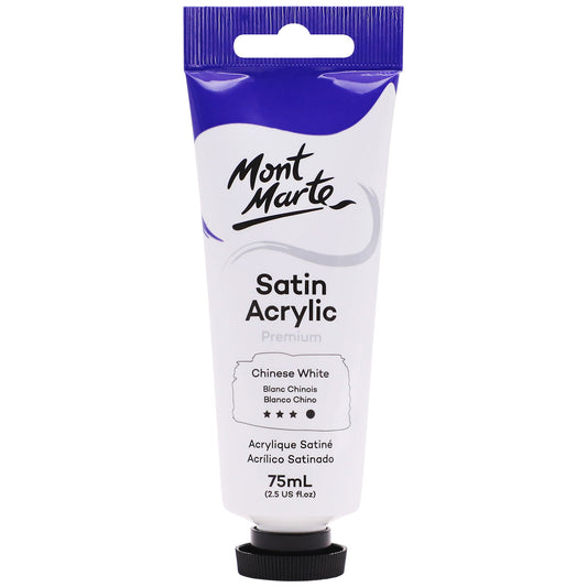 Mont Marte Satin Acrylic Paint 75ml Tube - Chinese White