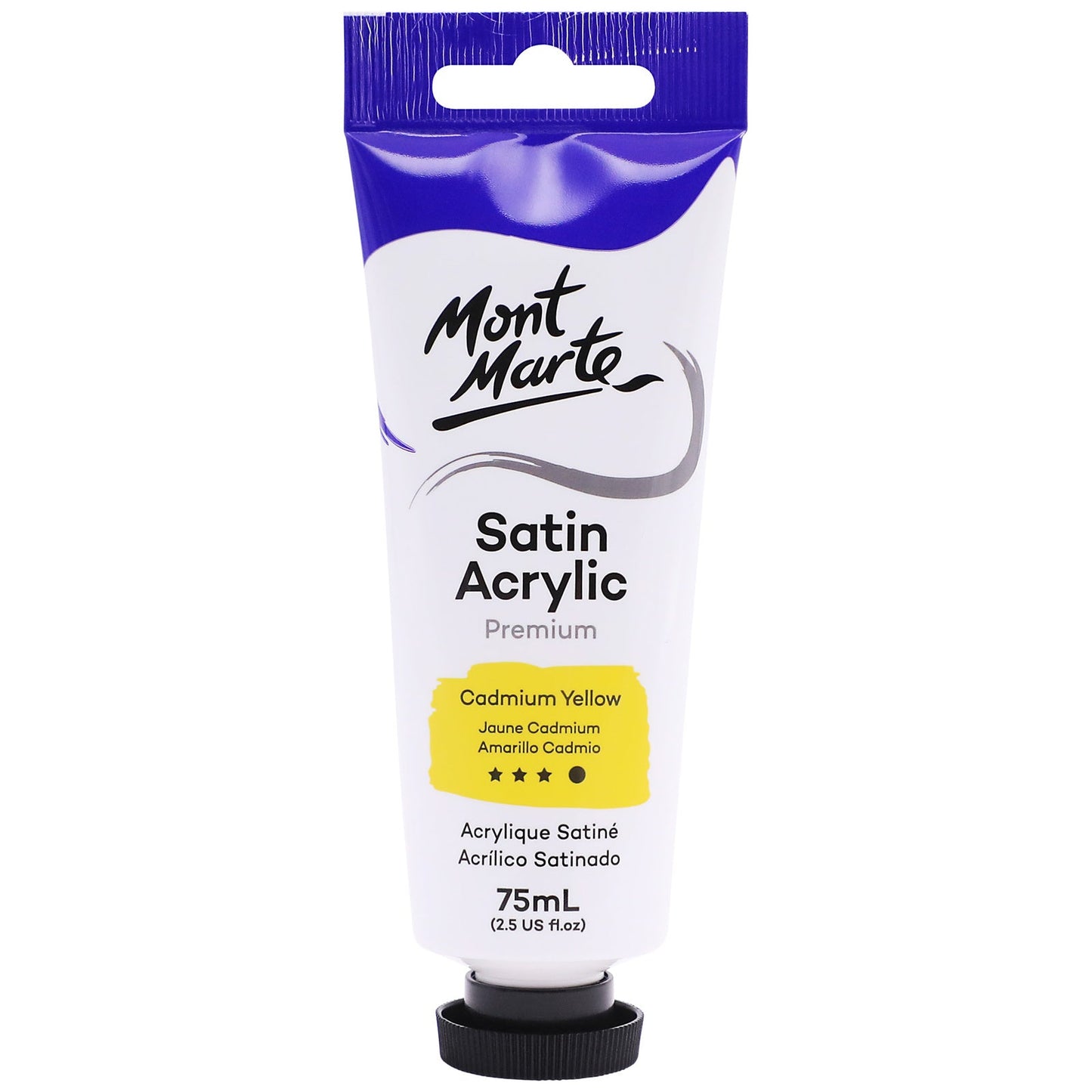 Mont Marte Satin Acrylic Paint 75ml Tube - Cadmium Yellow