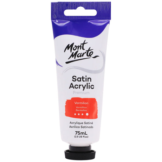 Mont Marte Satin Acrylic Paint 75ml Tube - Vermillion