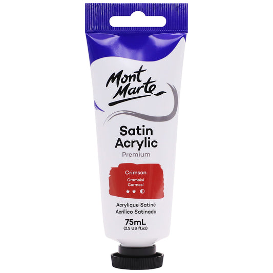 Mont Marte Satin Acrylic Paint 75ml Tube - Crimson