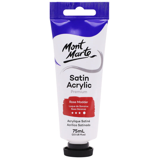Mont Marte Satin Acrylic Paint 75ml Tube - Rose Madder