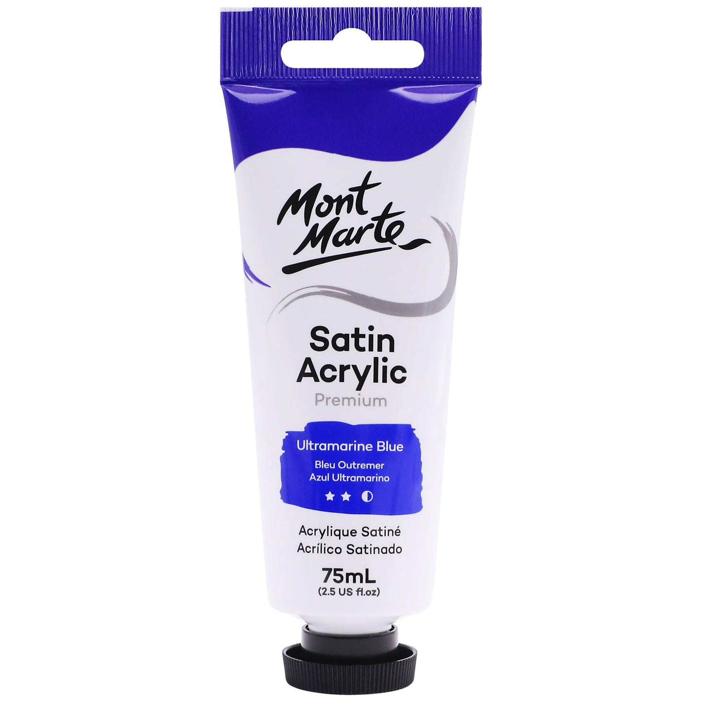 Mont Marte Satin Acrylic Paint 75ml Tube - Ultramarine Blue