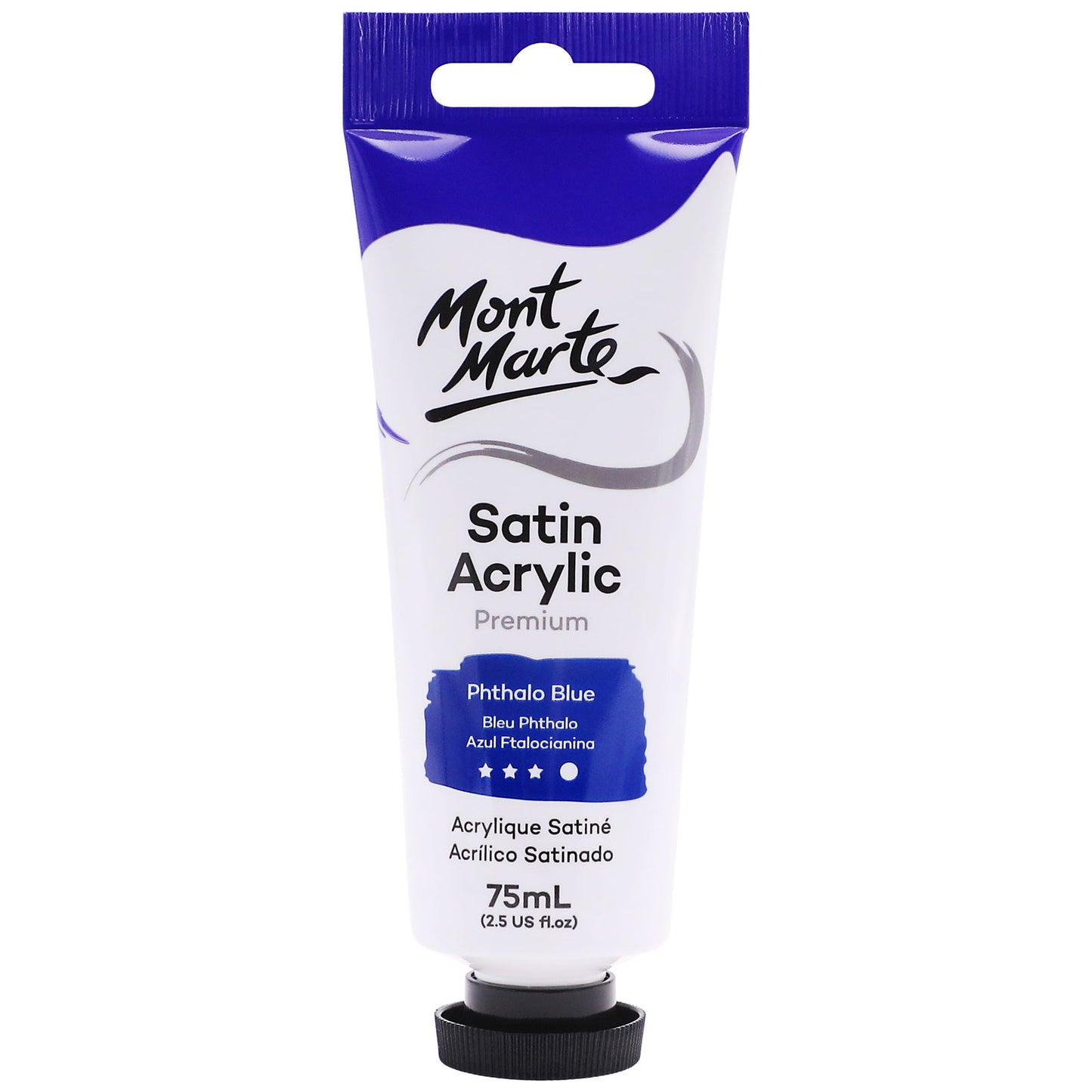Mont Marte Satin Acrylic Paint 75ml Tube - Phthalo Blue