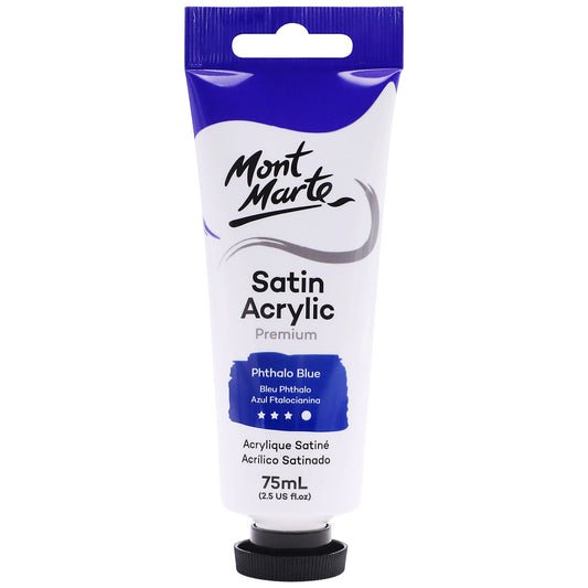 Mont Marte Satin Acrylic Paint 75ml Tube - Phthalo Blue