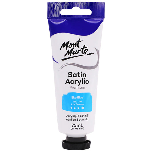 Mont Marte Satin Acrylic Paint 75ml Tube - Sky Blue