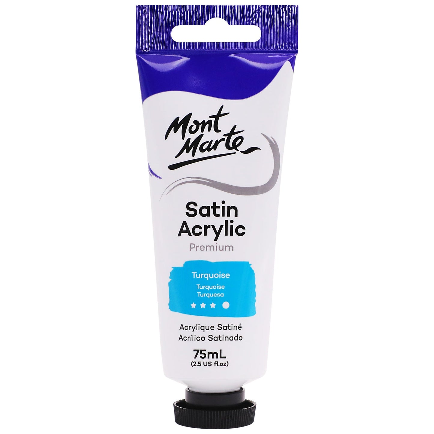Mont Marte Satin Acrylic Paint 75ml Tube - Turquoise