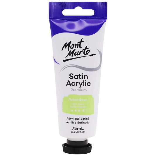 Mont Marte Satin Acrylic Paint 75ml Tube - Yellow Green