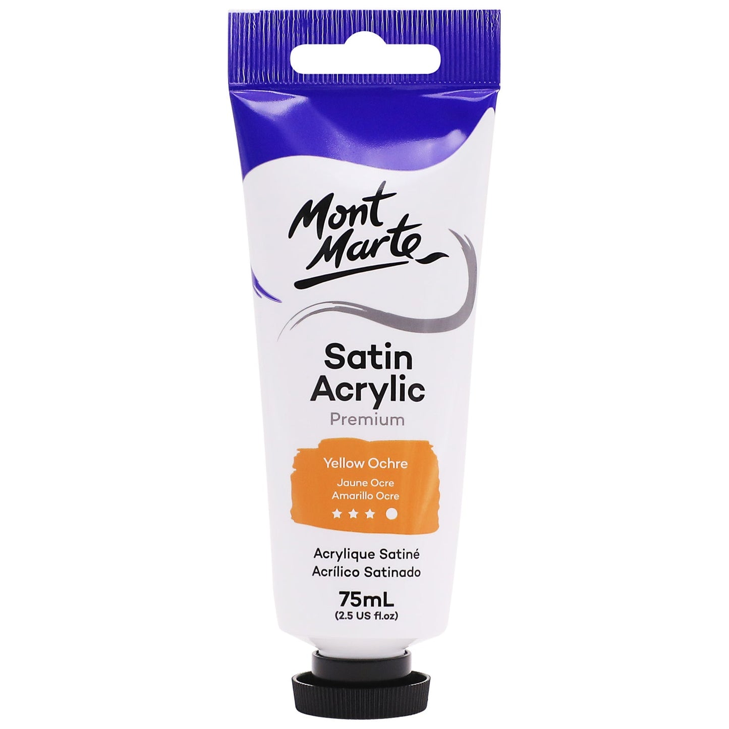 Mont Marte Satin Acrylic Paint 75ml Tube - Yellow Ochre