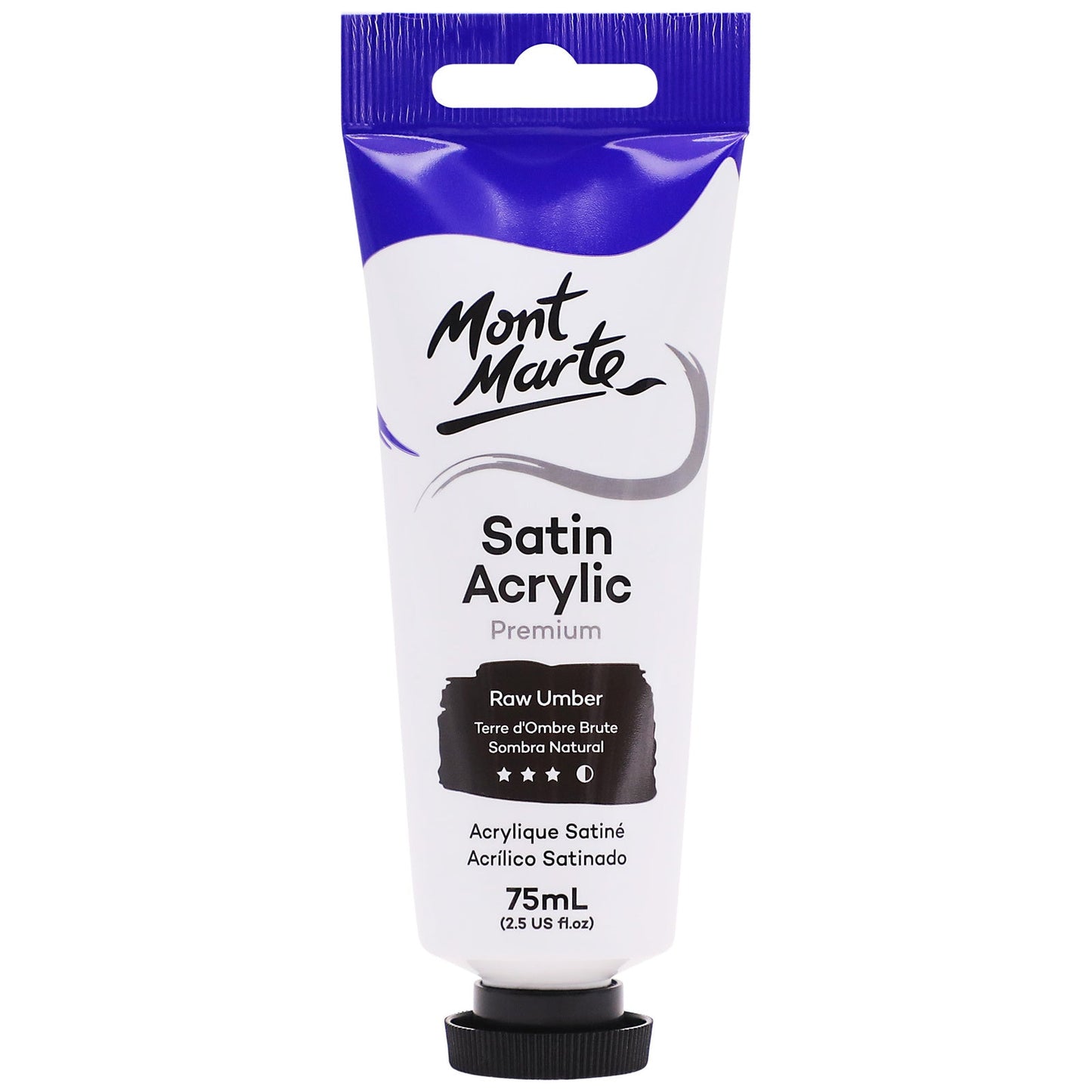 Mont Marte Satin Acrylic Paint 75ml Tube - Raw Umber