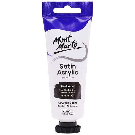 Mont Marte Satin Acrylic Paint 75ml Tube - Raw Umber