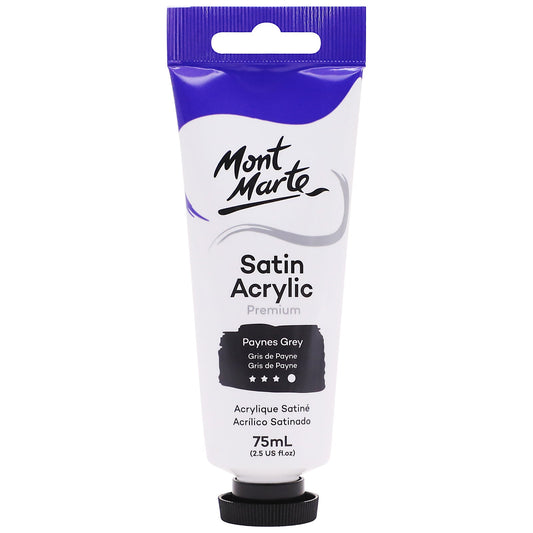Mont Marte Satin Acrylic Paint 75ml Tube - Paynes Grey