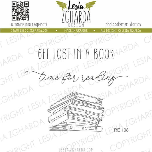 Lesia Zgharda Clear Stamp "Reading Time"