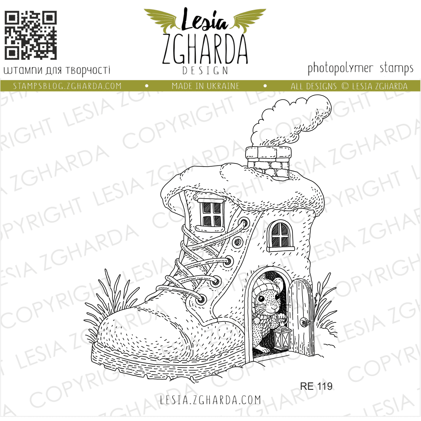 Lesia Zgharda Clear Stamp “Fairy Tale Shoe Cottage”