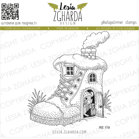 Lesia Zgharda Clear Stamp “Fairy Tale Shoe Cottage”
