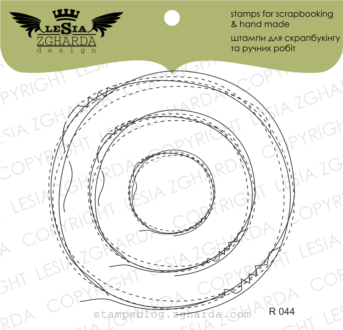 Lesia Zgharda Stamp Set "Round Doodle frame- Stitches"