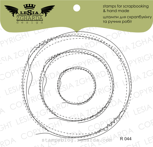Lesia Zgharda Stamp Set "Round Doodle frame- Stitches"