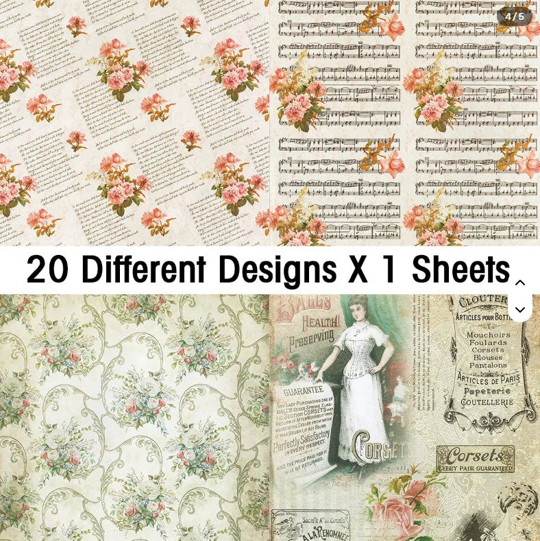 6x6" Retro Letters Background Paper Pk20