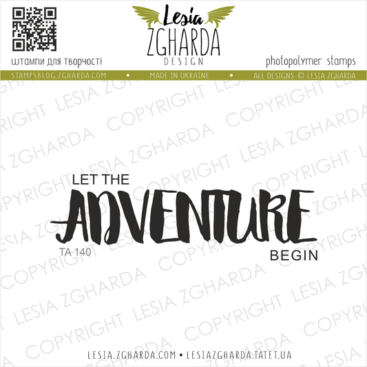 Lesia Zgharda Sentiment Stamp Set "Let the Adventure Begin 2"
