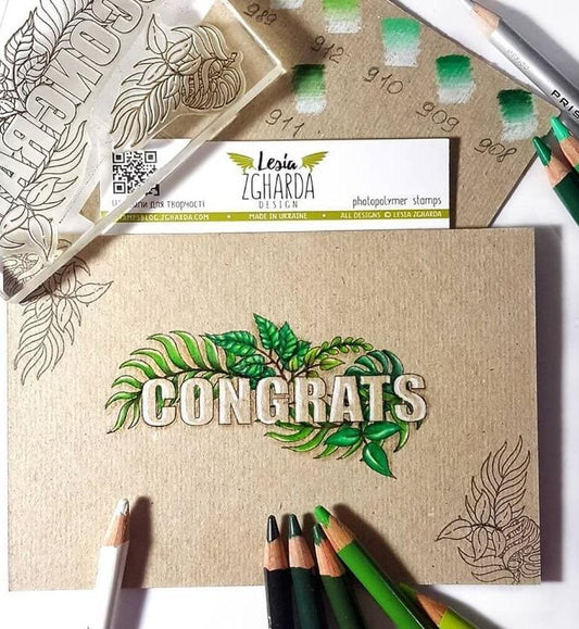 Lesia Zgharda Sentiment Stamp Set Congrats