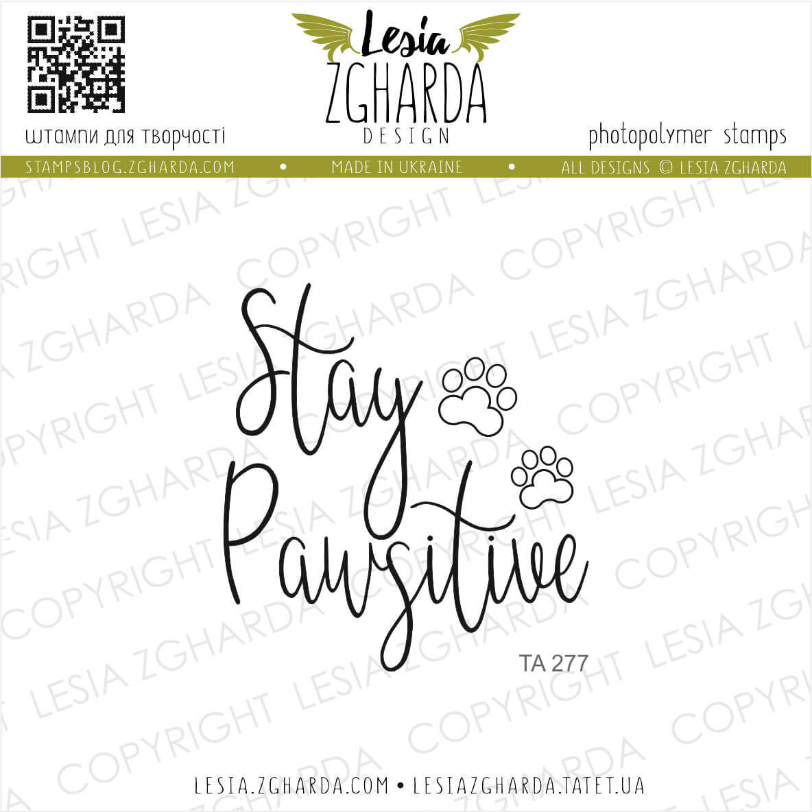 Lesia Zgharda Sentiment Stamp Set Stay Pawsitive