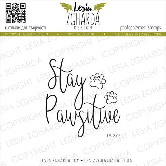 Lesia Zgharda Sentiment Stamp Set Stay Pawsitive