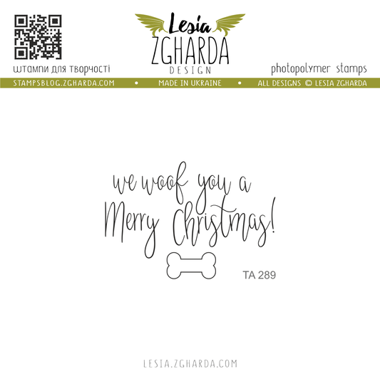 Lesia Zgharda Sentiment Stamp Set We Woof you a Merry Christmas