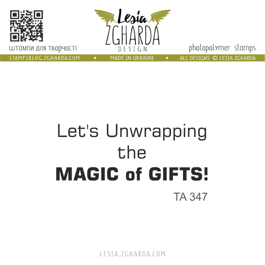 Lesia Zgharda Stamp Set Let's Unwrapping the Magic of Gifts!