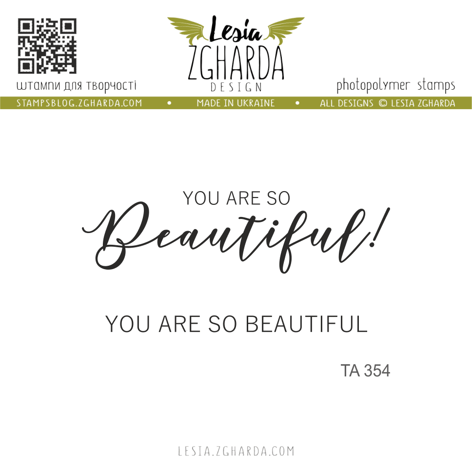 Lesia Zgharda Stamp Set You are so Beautiful