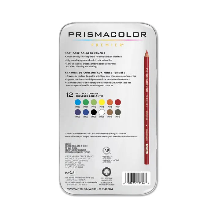 Prismacolor Premier Coloured Pencils Tin 12