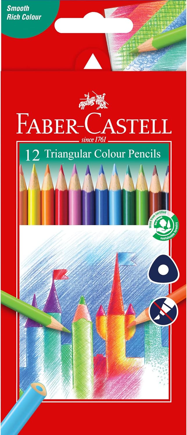 Faber Castell Triangle Colour Pencils Pk12