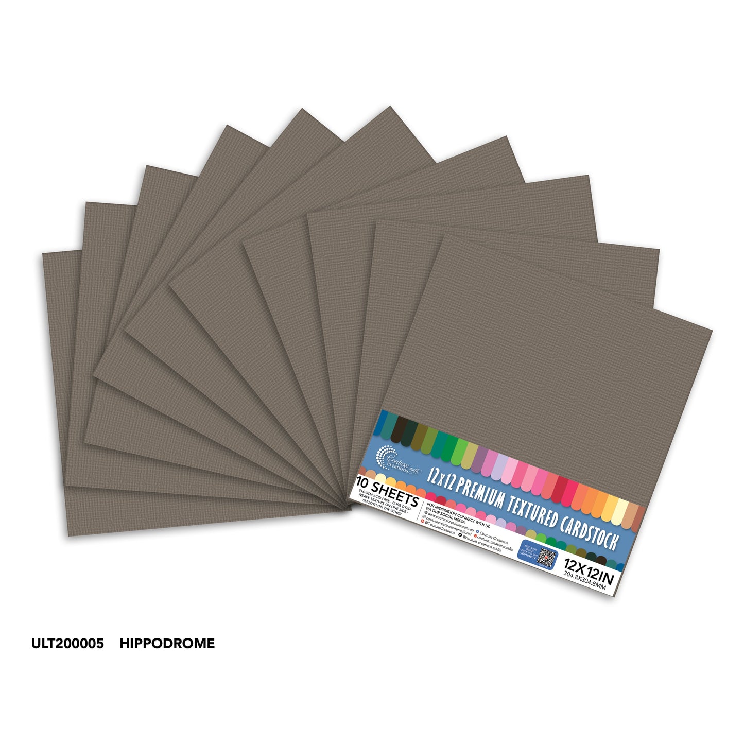 CC Textured Cardstock - 12x12 - Hippodrome (250gsm) - 10 Sheets