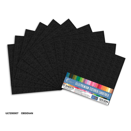CC Textured Cardstock - 12x12 - Obsidian (216gsm) - 10 Sheets
