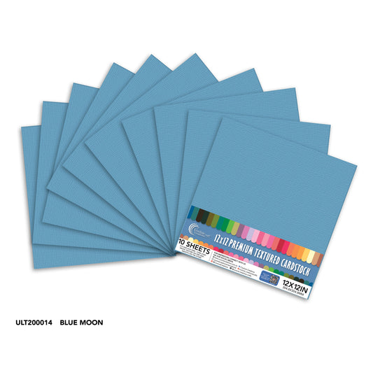 CC Textured Cardstock - 12x12 - Blue Moon (250gsm) - 10 Sheets