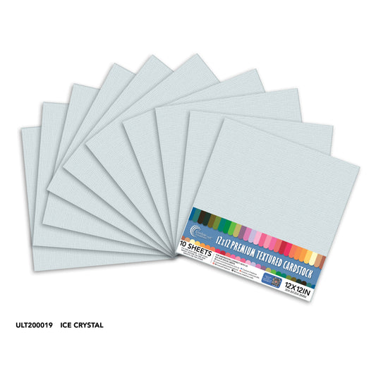 CC Textured Cardstock - 12x12 - Ice Crystal (216gsm) - 10 Sheets