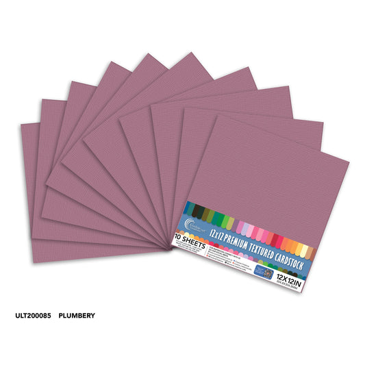 CC Textured Cardstock - 12x12 - Plumbery (216gsm) - 10 Sheets