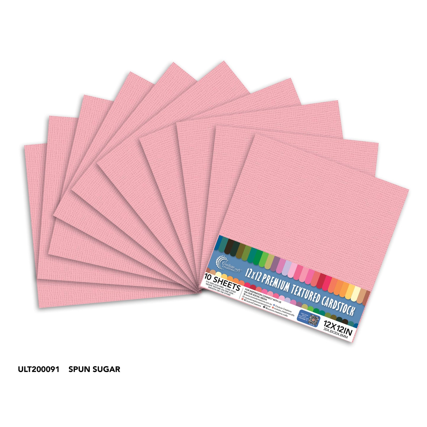 CC Textured Cardstock - 12x12 - Spun Sugar (216 gsm) - 10 Sheets