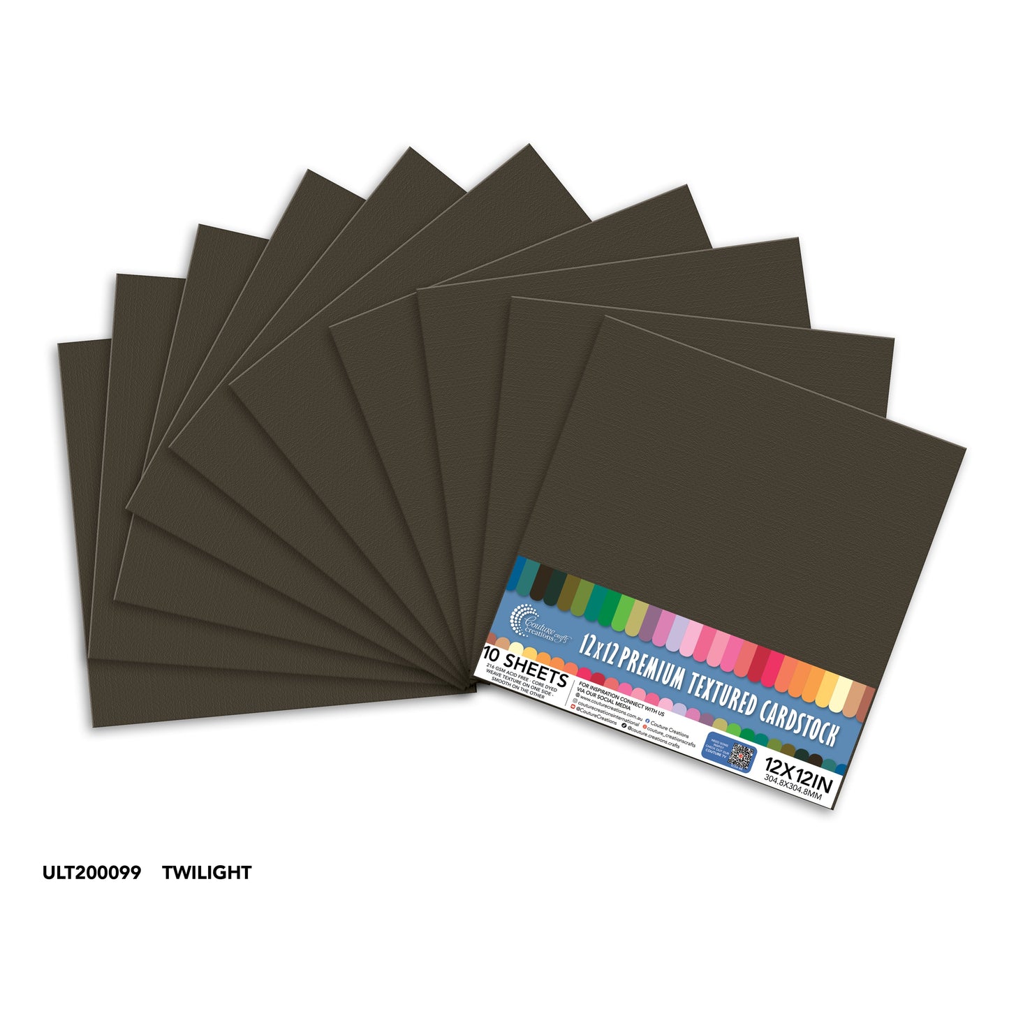 CC Textured Cardstock - 12x12 - Twilight (216gsm) - 10 Sheets