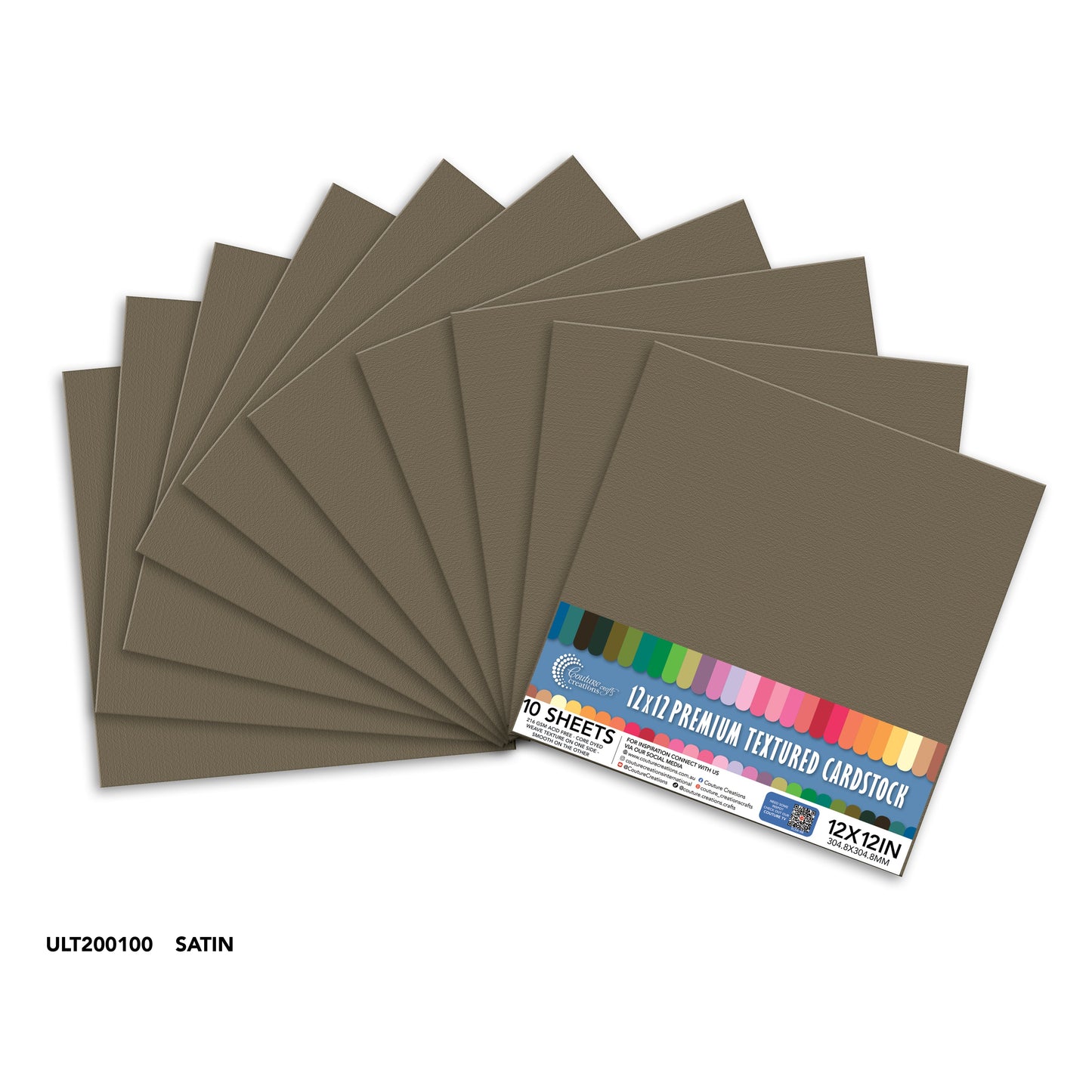 CC Textured Cardstock - 12x12 - Satin (216gsm) - 10 Sheets