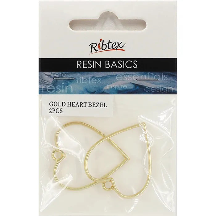 Ribtex Resin Heart Bezel Frame Pk2 Gold