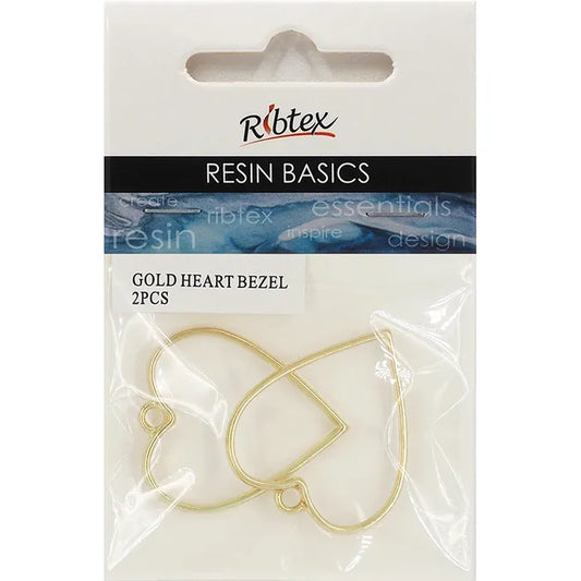 Ribtex Resin Heart Bezel Frame Pk2 Gold