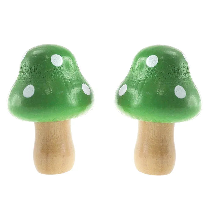 Value Craft Wood Mushrooms Pk3 Green