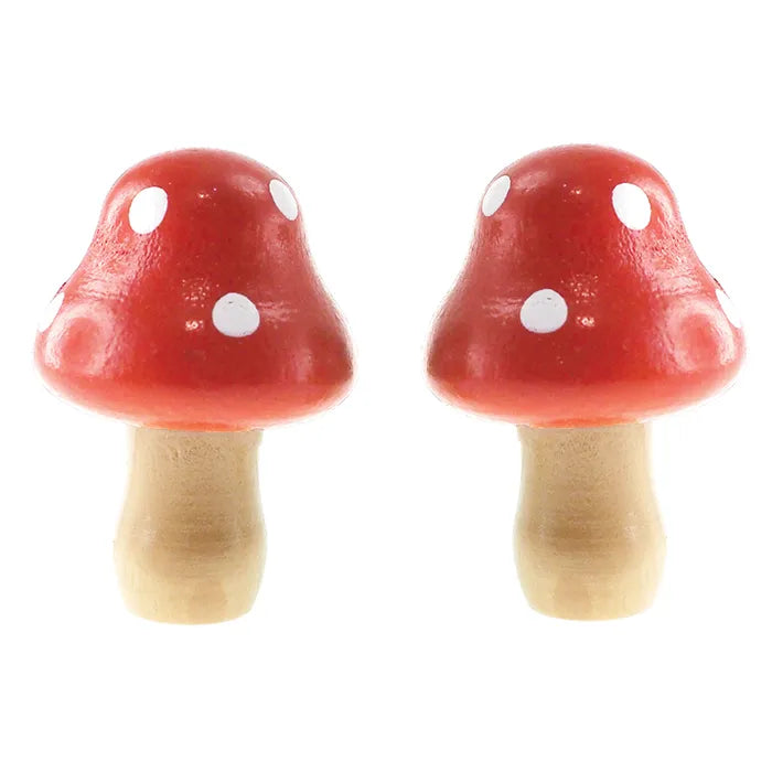 Value Craft Wood Mushrooms Pk3 Red