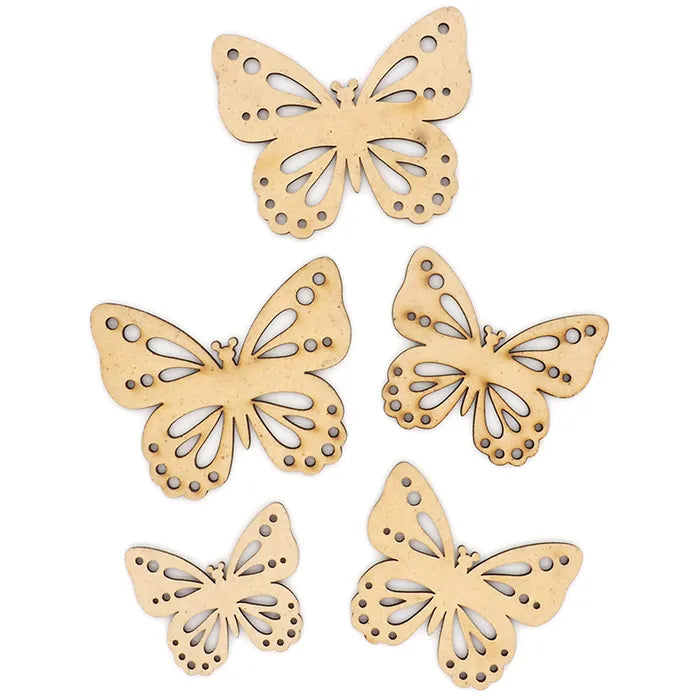 Value Craft Wood Craft Butterflies Asst Pk5