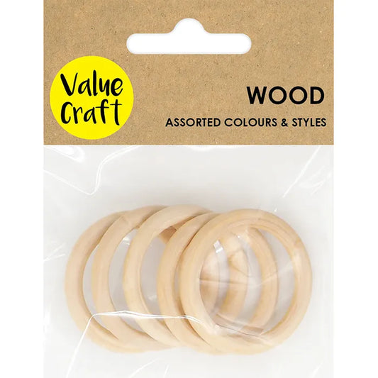 Value Craft Wood Mini Hoops Pk5
