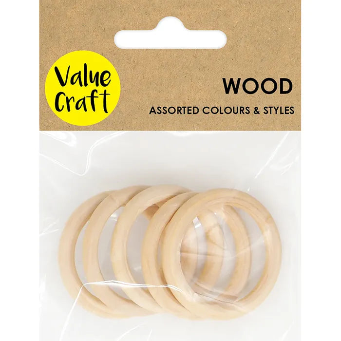 Value Craft Wood Mini Hoops Pk5