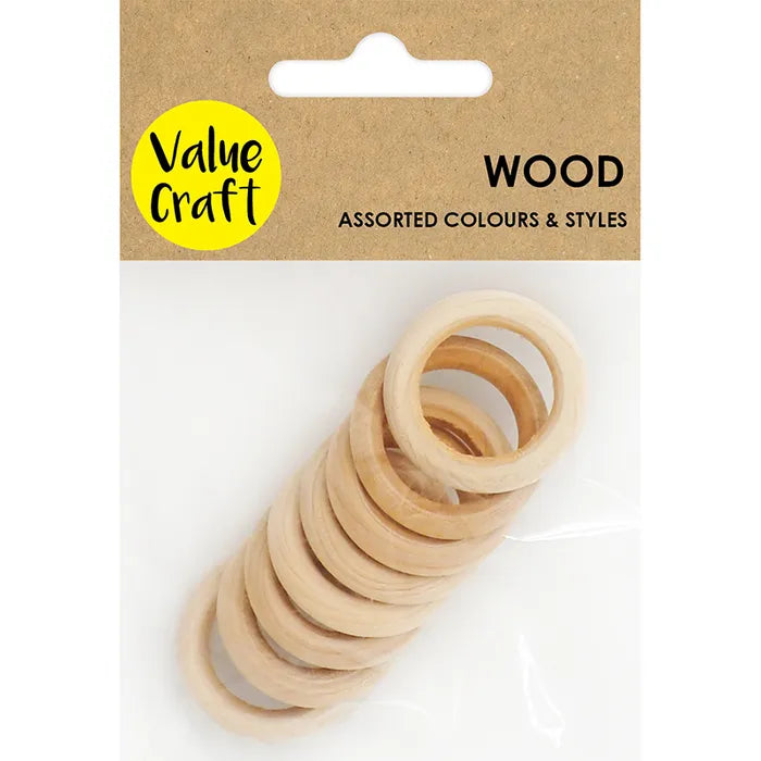 Value Craft Wood Mini Hoops Pk8