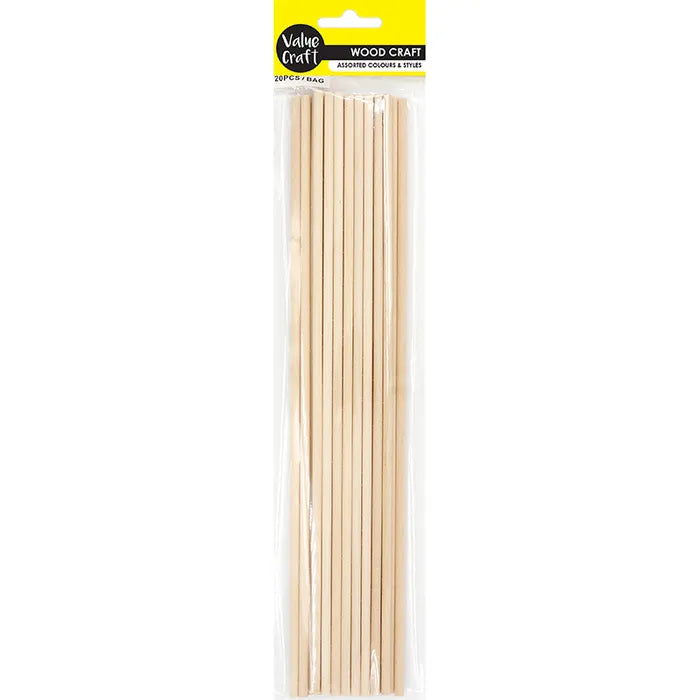 Value Craft Wood Dowels Natural 30cm Pk20