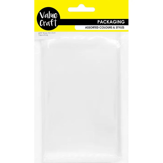 Value Craft Adhesive Cello Bags 8x12cm Pk70