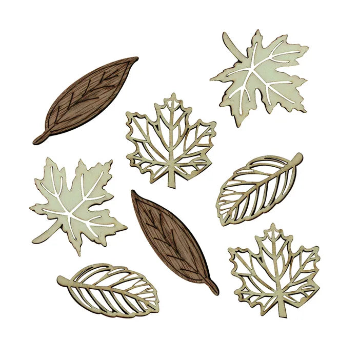 Value Craft Wood Craft Natural Leaves Asst Pk8